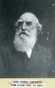 Photograph, Mr John Thomas Sinclair -- Town Clerk 1881-1905 -- Studio Portrait