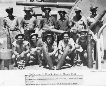 Photograph, H.M.A.S. Stawell Corvette Class -- Gun Crews March 1944