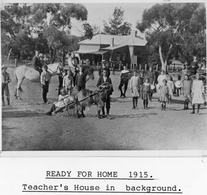 Photograph, Concongella State School Number 1136 with Students in front of the Teachers House c1915