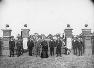 Photograph, Soldiers Memorial Park Gates in Marnoo 1925