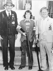 Photograph, Callawadda Gun Club with L to R Mr Jim Morrissey, Mr Gary Solomano Jnr& Mr Leon Gibson