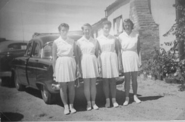 Photograph, Deep Lead Tennis Club with Cray Family as members-- Amy, Dorothy, Evelyn & Jean