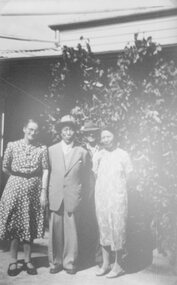Photograph, Jean Liddle with Mr Fred Mow Fung & his daughter Miss Anna Mow Fung -- original settlers at Deep Lead