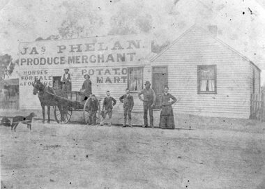 Photograph, Mr J  Phelan's Produce Merchant Store -- possibly in Glenorchy