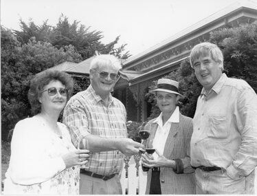 Photograph, “Vine Lodge” at Seppelts Great Western with people in the front