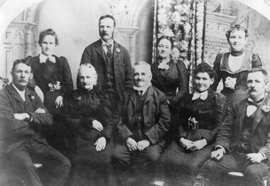 Photograph, Mr William Harvey with named Family c1900's -- Studio Portrait