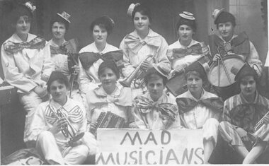 Photograph, Concert Party Group -- Mad Musicians 1918 -- 2 Photos