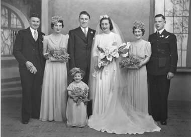 Photograph, Theos / Mason Wedding Group with names 1940