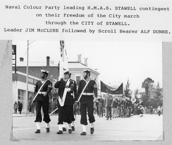 Photograph, H.M.A.S. STAWELL - Anniversary - Victorian Naval Band -- Colour deatil 1993