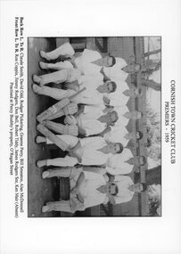 Photograph, Cornish Town Cricket Club Premiers -- 1961-62