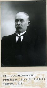Photograph, Cr J G Maconachie -- STAWELL SHIRE COUNCILLORS 1918 -- Studio Portrait