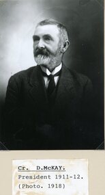 Photograph, Cr D McKay -- STAWELL SHIRE COUNCILLORS 1918 -- Studio Portrait