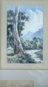 Photograph, Mr Will Rees painting "Tent in the bush"