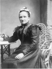 Photograph, Mrs Tamar Jones nee Unknown, wife of Mr Edward Jones c1883 -- Studio Portrait