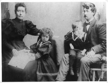 Photograph, Mr James Willoughby & Mrs Tamar Willoughby nee Unknown with their children c1900 -- Studio Portrait