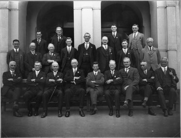 Photograph, Group of Councillors in front of Town Hall c1930