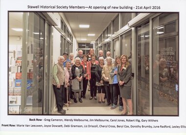 Photograph, Historical Society Members at the opening of Stawell Historical Societies "Stewart Bradley Research Centre" 2016