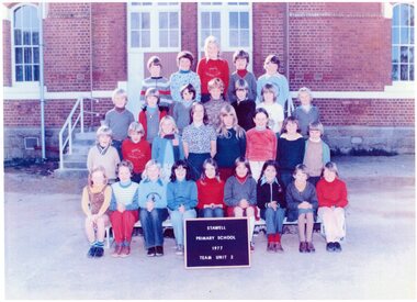 Photograph, Stawell Primary School Number 502 Team Unit 2 with names on the paperpwork 1977