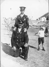 Photograph, Mr A Oliver & Mr A Pickering in Stawell Fire Brigade uniforms 1930