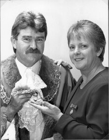 Photograph, Cr. G. Trickey -- Mayor 1993-1994 & Mrs Chris Trickey nee Unknown -- Last Mayor of Stawell before amalgamation