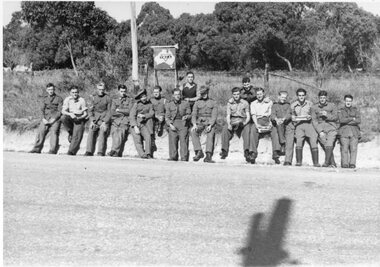 Photograph, 8th Battalion -- A M F Members from Stawell at a Mt Martha Camp -- 1939-1945