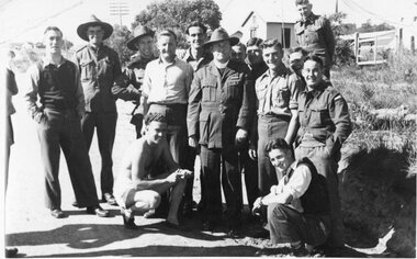 Photograph, 8th Battalion -- A M F Members from Stawell at a Mt Martha Camp -- 1939-1945