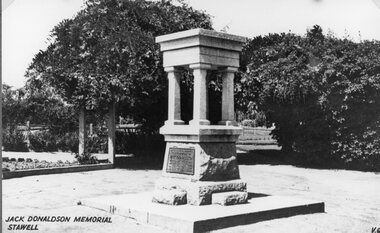Photograph, Mr Jack Donaldson Memorial in Central Park Stawell 1940’s