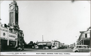Photograph, Main Street Stawell looking East c1940 -- Postcard