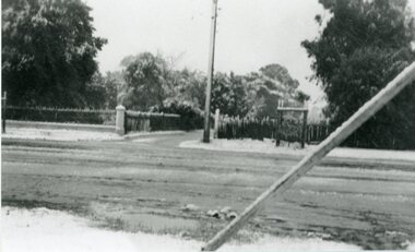 Photograph, Snow in the Lane between Shire Hall & Court House Stawell West 1949