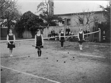 Photograph, Belmont College Stawell with Students playing Tennis