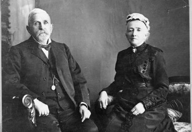 Photograph, Mr Clemes & Mrs A B Clemes nee Unknown -- Studio Portrait