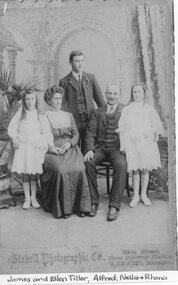 Photograph, Mr James Tiller & Mrs Ellen Tiller nee Unknown from Great Western with Family -- Studio Portrait