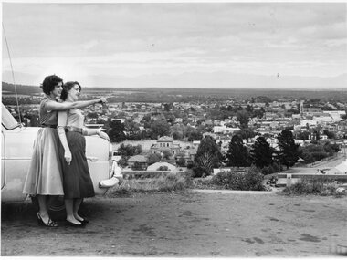 Photograph, Phyllis Cooper and Jean Martin at Big Hill Lookout 1955