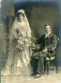 Photograph, Mr Henry Goldsworthy & Miss Sarah E Lemon's Wedding -- Studio Portrait