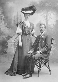 Photograph, Mr Henry Goldsworthy & Miss Sarah E Lemon -- Studio Portrait