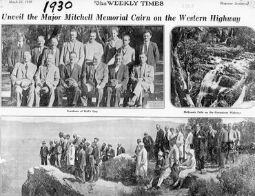 Photograph, Stawell “Weekly Times” article about the Major Mitchell Cairn March 1930
