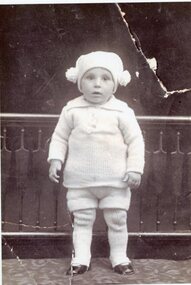 Photograph, Mr Rob Flavell in a knitted woolly suit