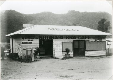 Photograph, "Kookaburra Cafe" in Halls Gap