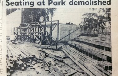 Photograph, Central Park - Old Seating being demolished 1972