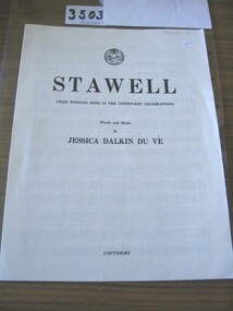Book, Jessica Dalkin, Stawell - Sheet Music, 1969