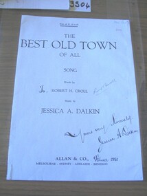 Book, Jessica Dalkin, The Best Old Town of All - Sheet Music
