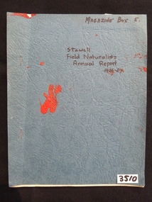 Book, W. A. Collins Hon. Sec, Stawell Field Naturalist's – Annual Report 1956-1957, 1957