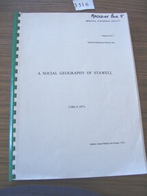 Book, Andrew James Phillip Van Diesen, Social Geography of Stawell Circa 1871, 1992