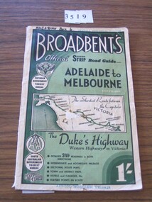 Book, Broadbent directory, Broadbent's Official  : Speedo Strip Road Guide, 1943