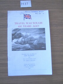 Book, Neil A. McLennan, Travel was Tough 100 Years Ago!, 1971