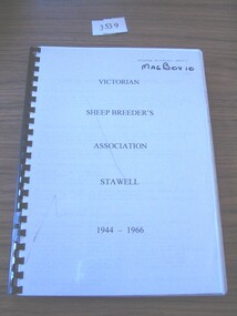 Book, Dorothy King, Victorian Sheep Breeder's Association Stawell 1944-1966, 1995