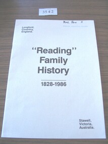 Book, Melva Jean McPherson, Reading Family History - 1828-1986, 1986