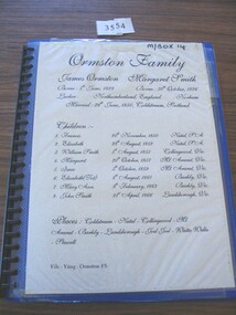 Book, Alf Watson, Ormston Family, 2000