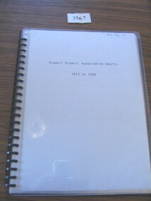 Book, Stewart Bradley, Stawell Miner's Association Sports 1873 - 1908, 2000?