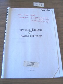 Book - Family History, John Coady, Sparkes Midlane Family Heritage, 1998